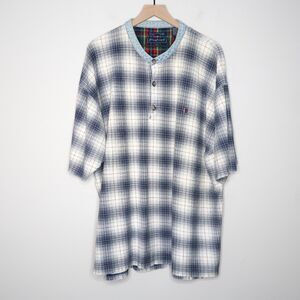 Siegfried Mens VTG Shirt 2XLT Blue Plaid Preppy Streetwear Academia Crest‎ 90s